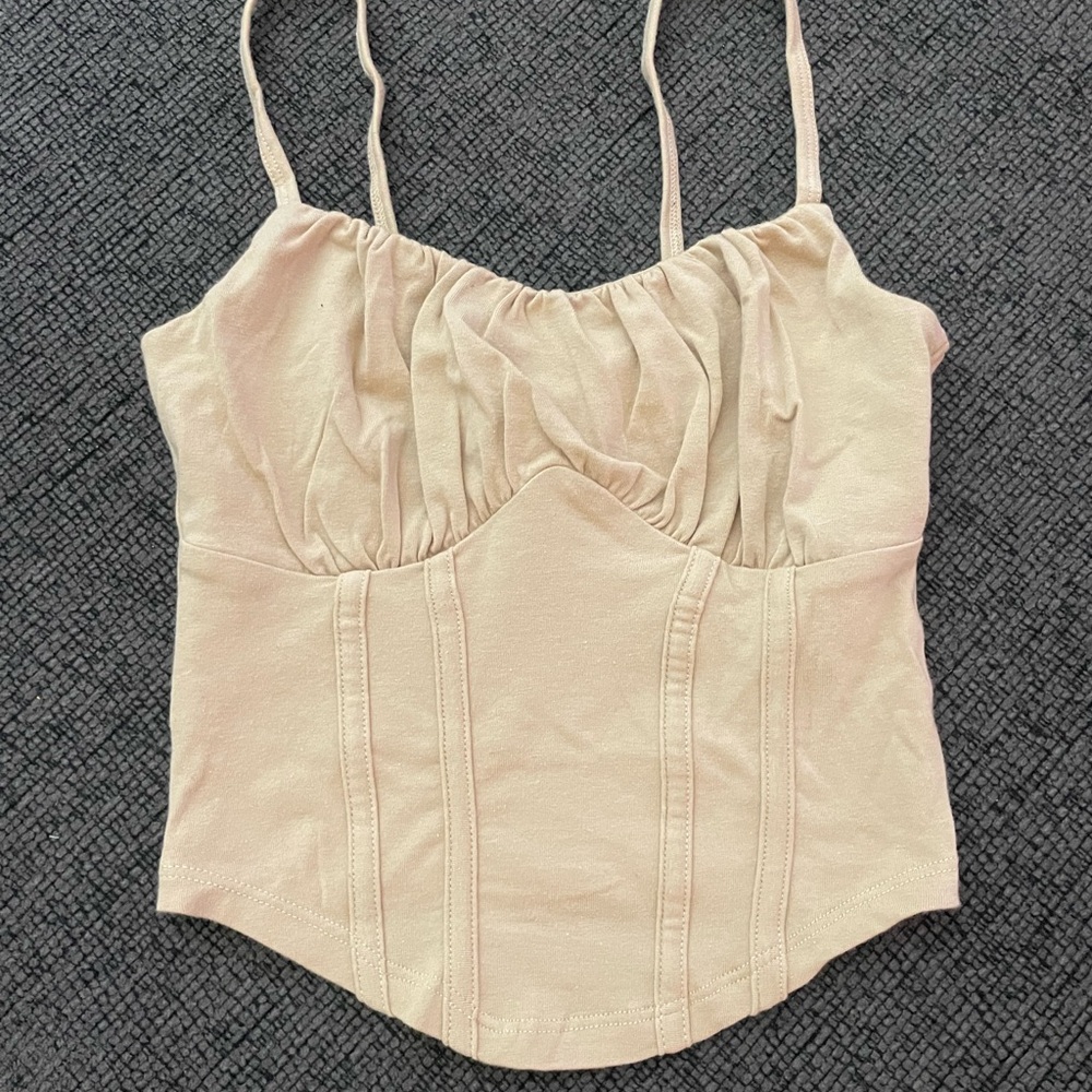 Hollister Cream Fitted Bustier Camisole